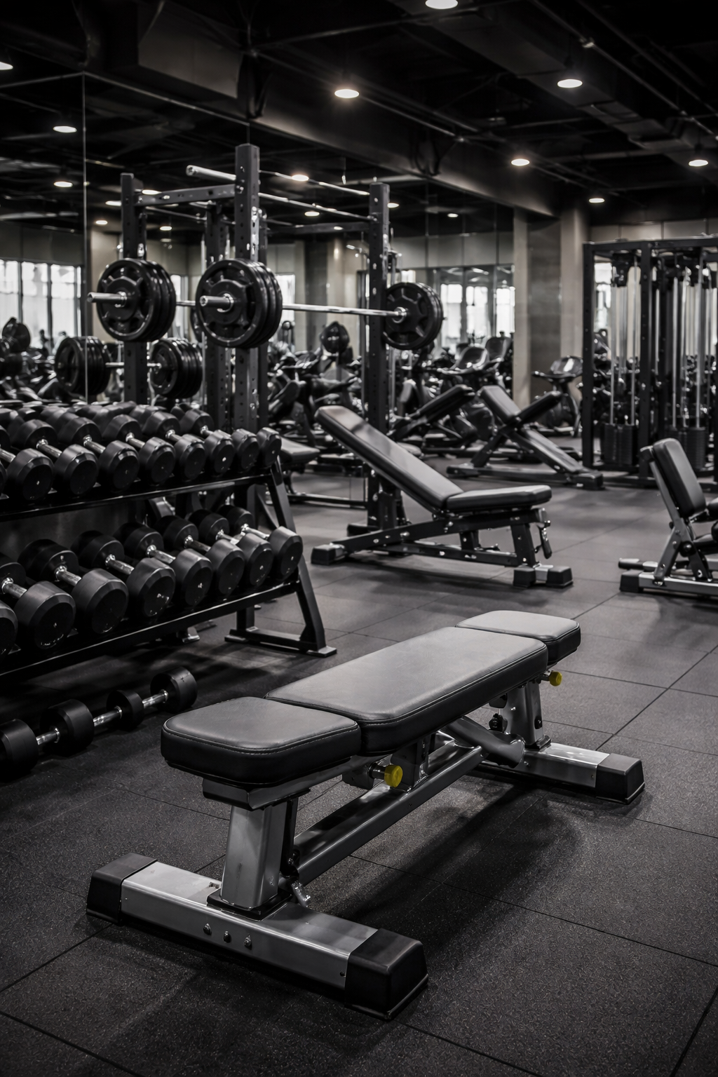 Barbell loaded for strength training