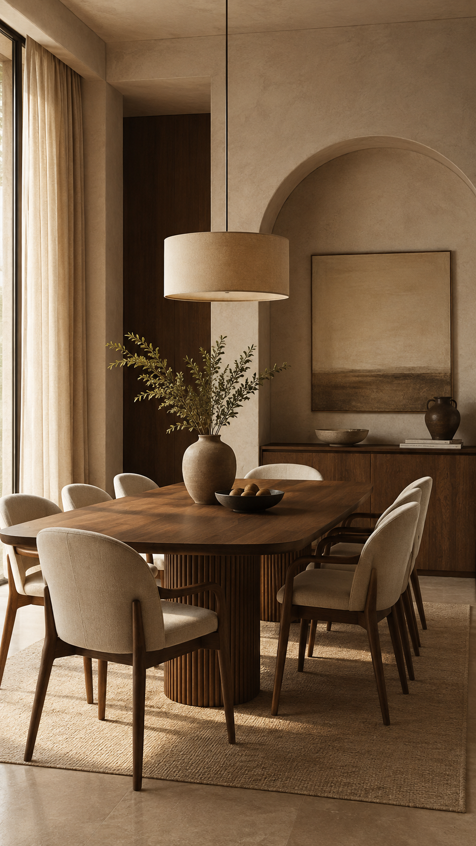 The Rowan Armchair in brown upholstery