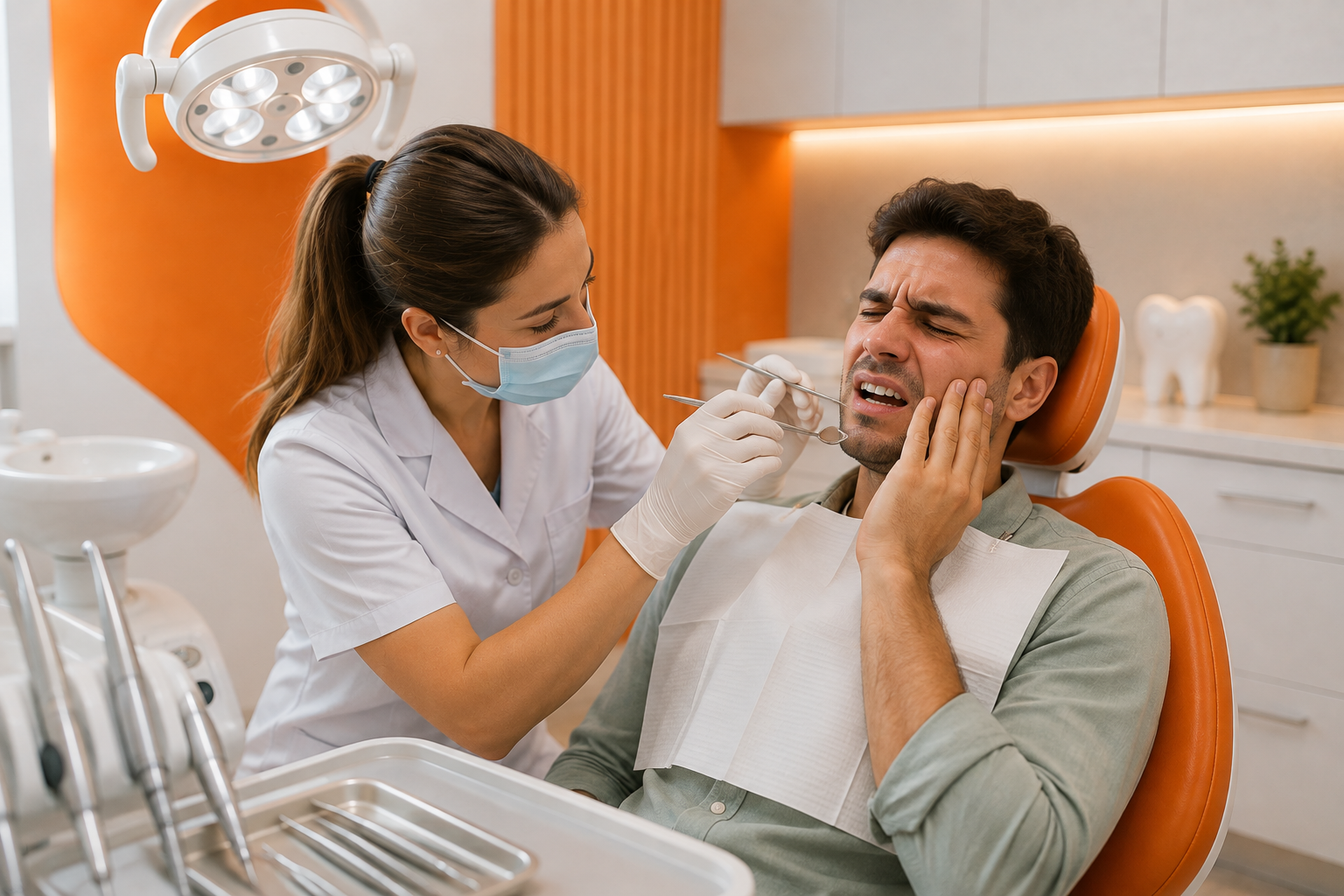 Ready, empty dental treatment room for urgent appointments