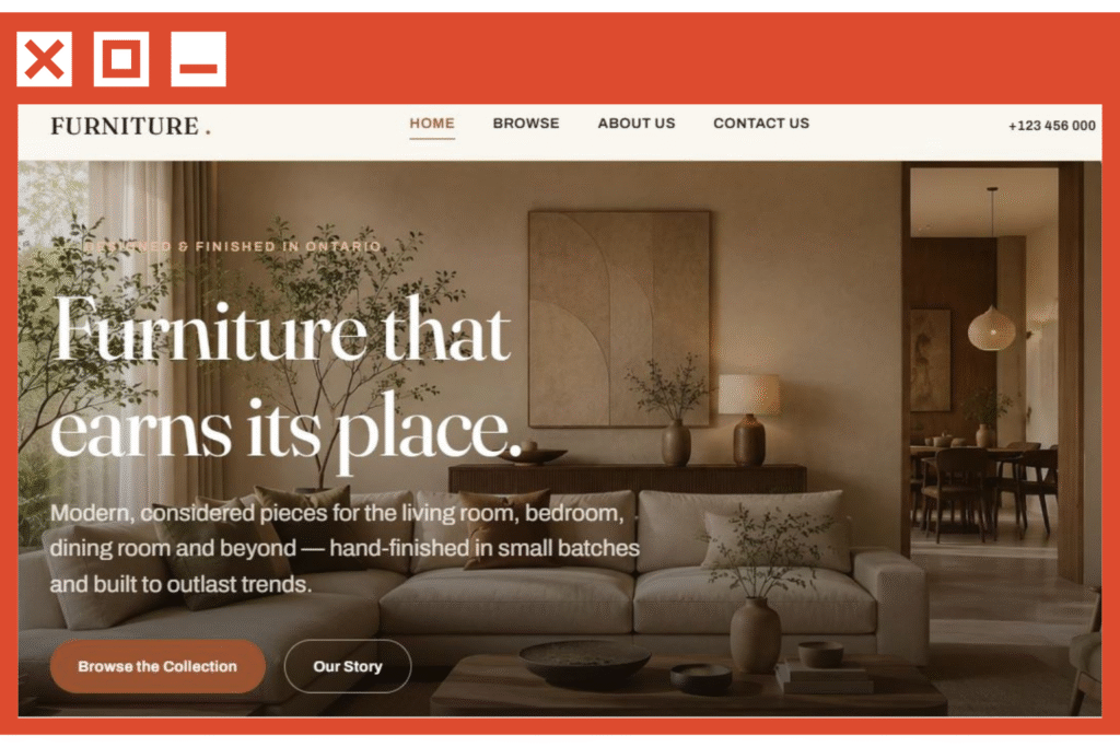 Responsive furniture website template with browse section
