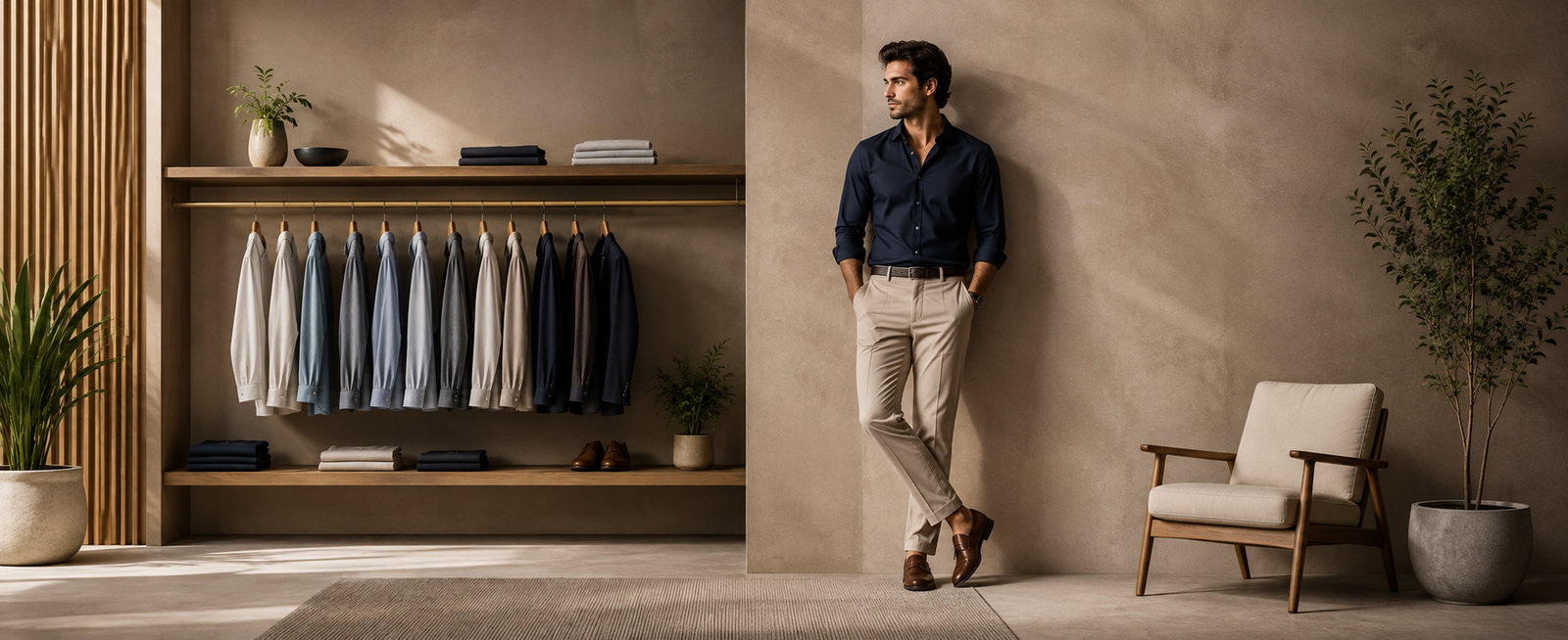 Menswear editorial campaign image.