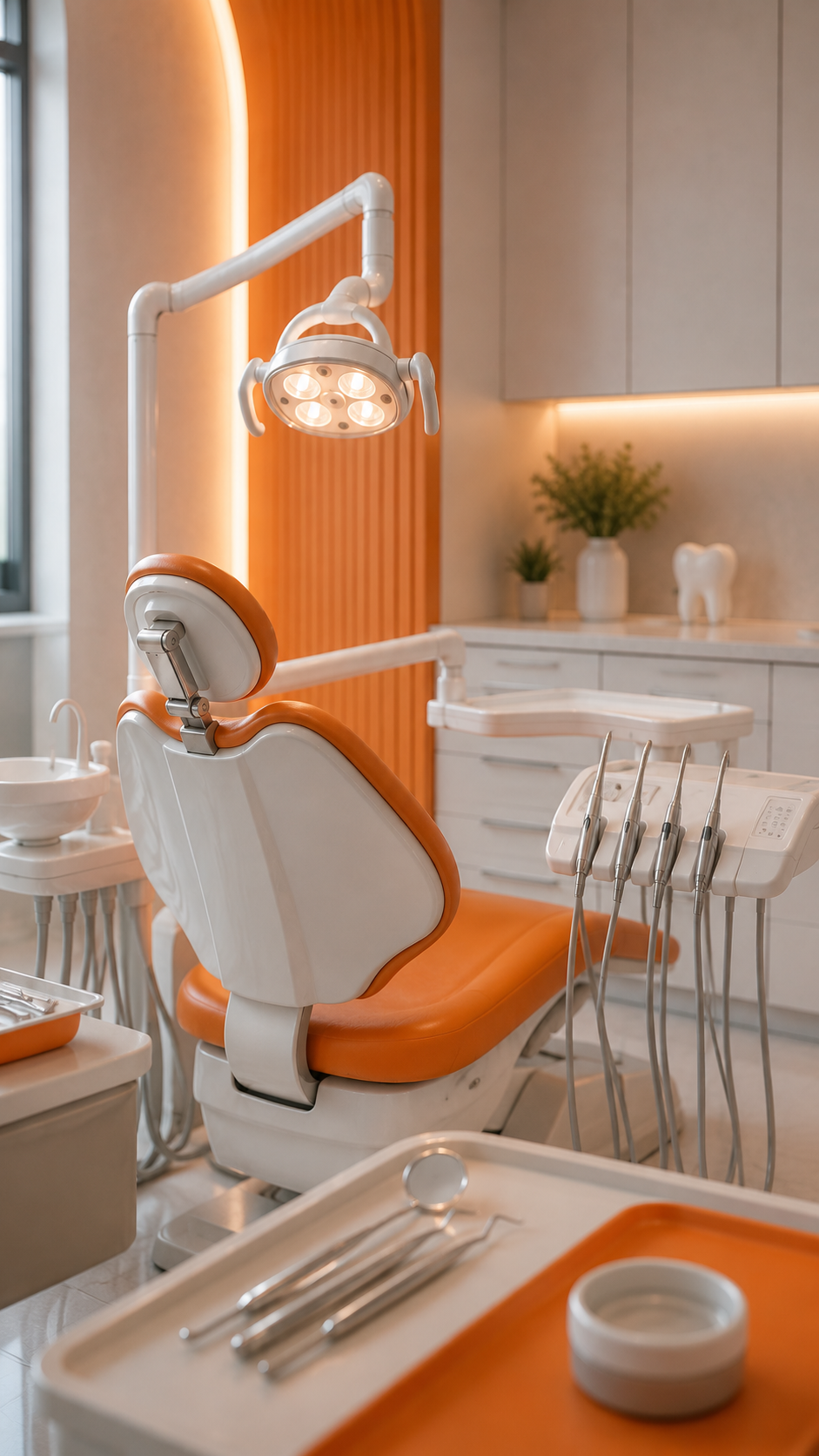 Contemporary dental clinic interior with advanced equipment
