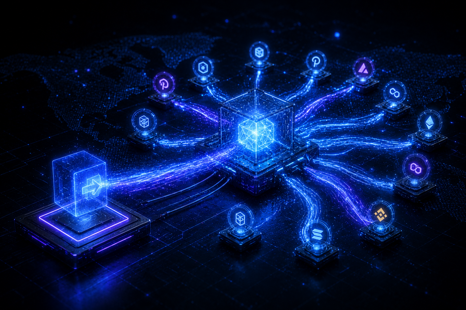 Visual representation of blockchain data blocks