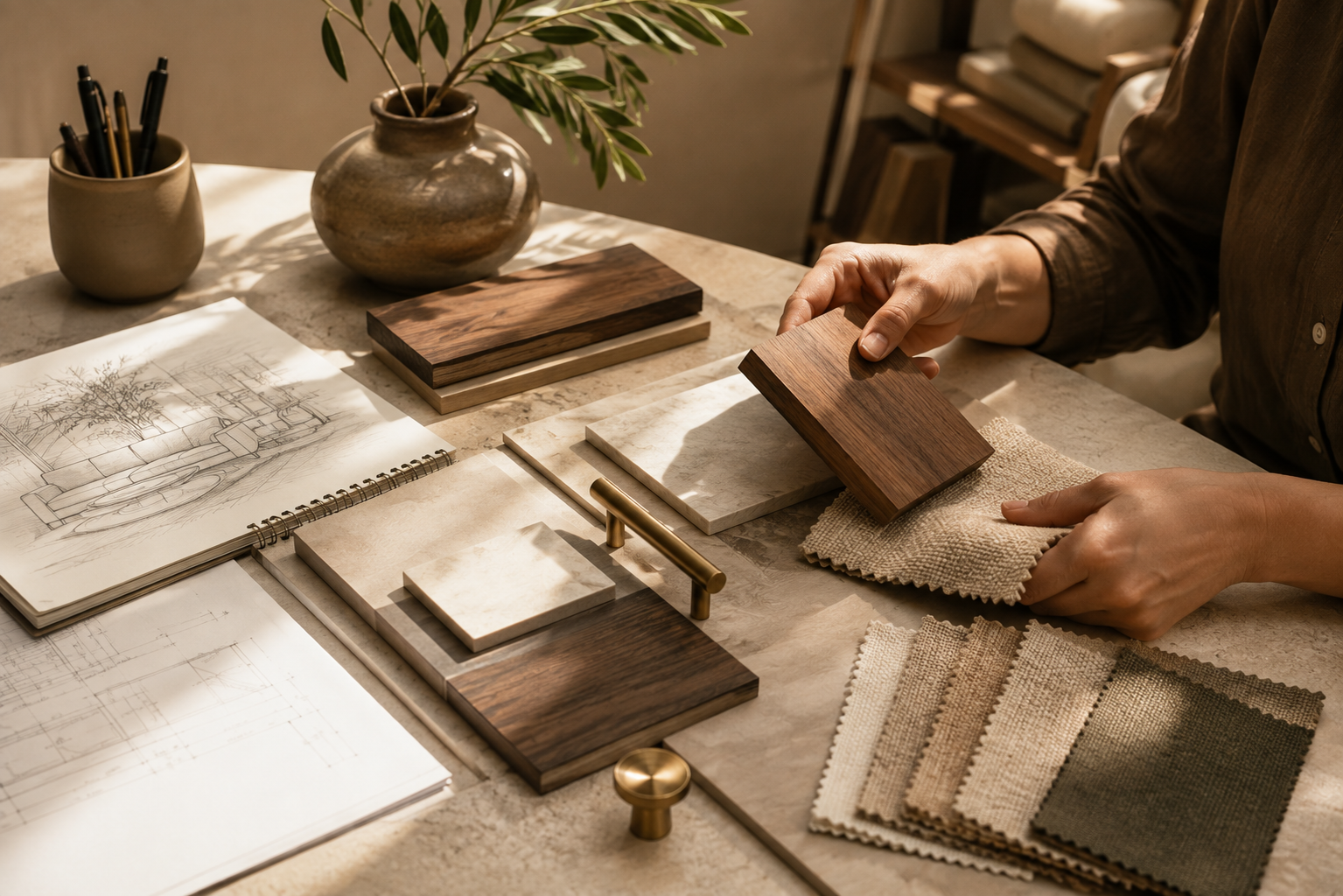 Workshop tools and raw wood for custom orders