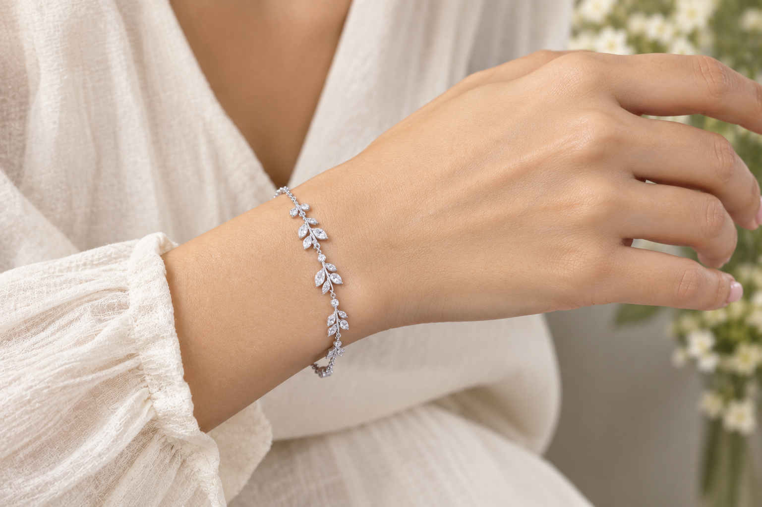 Silver bracelet with charm