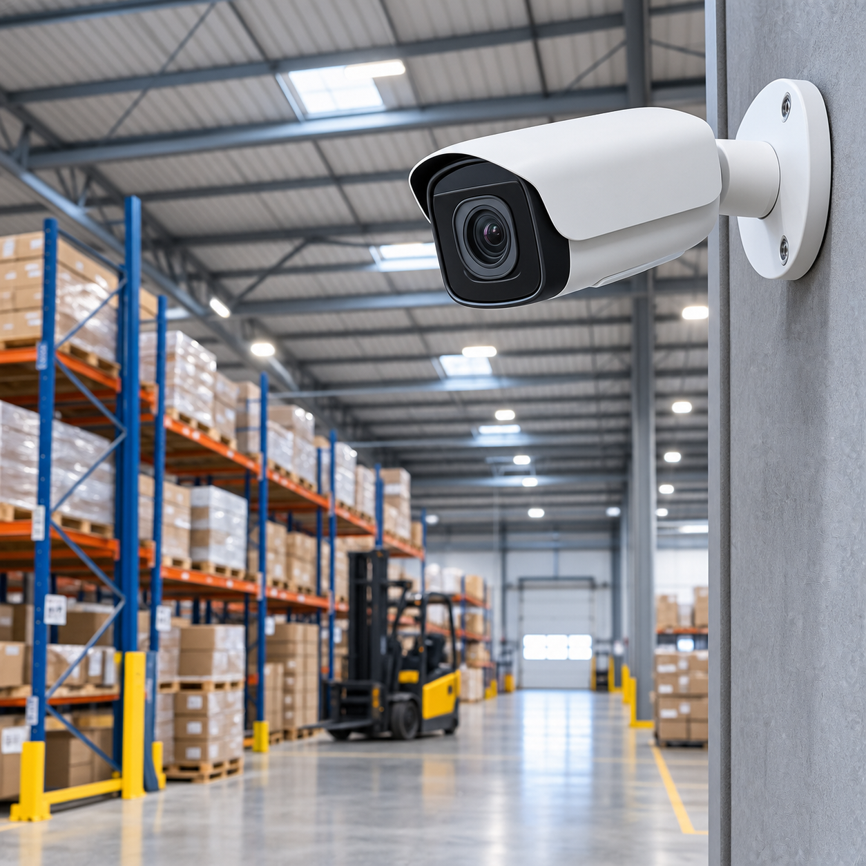 Bullet CCTV cameras mounted outdoors