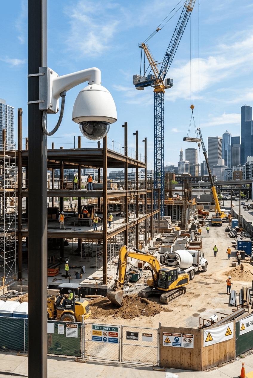 Construction site with crane