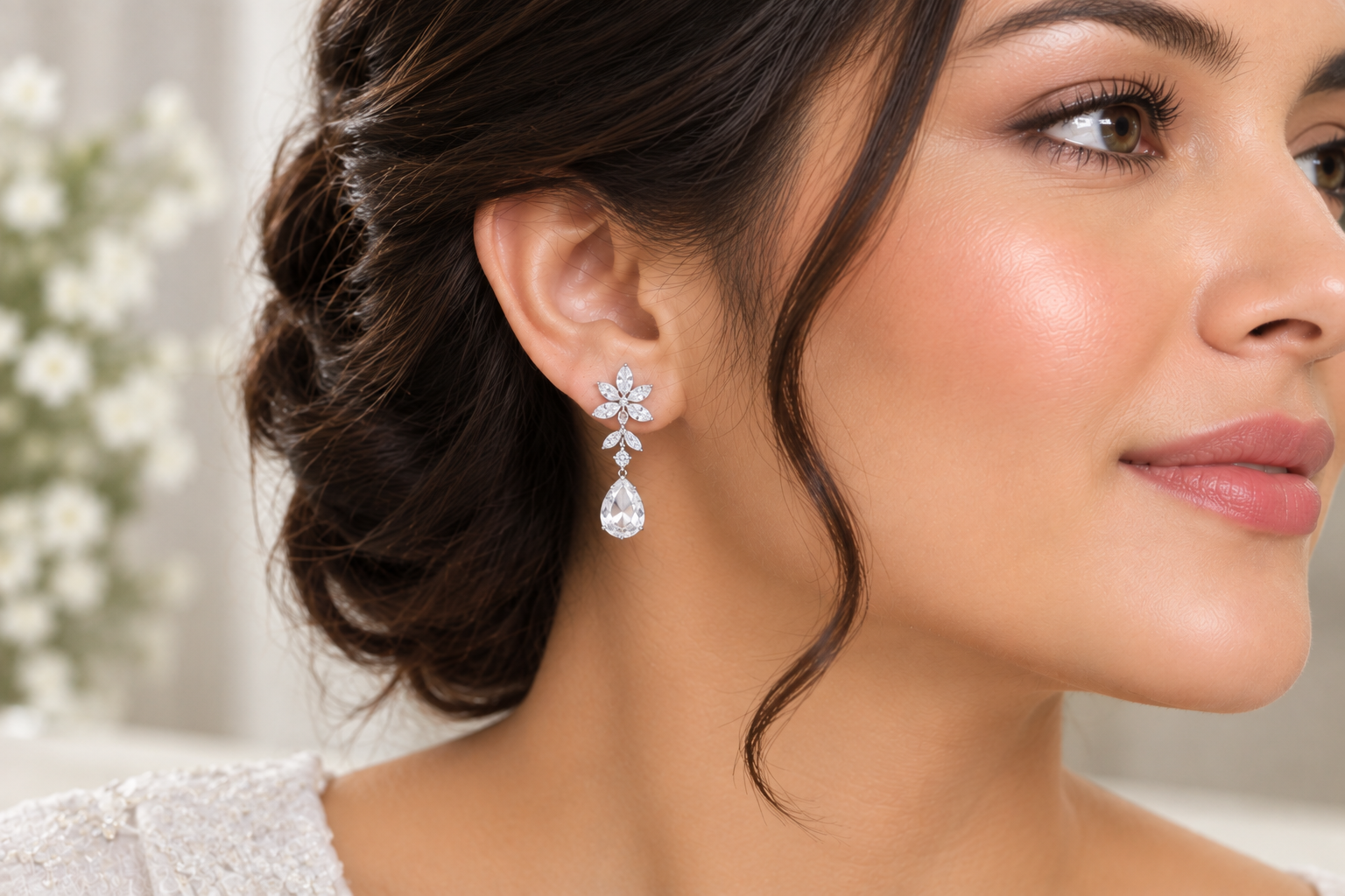Halo Huggies silver earrings