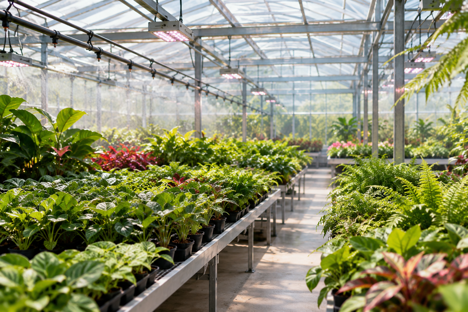 Interior of a tropical greenhouse