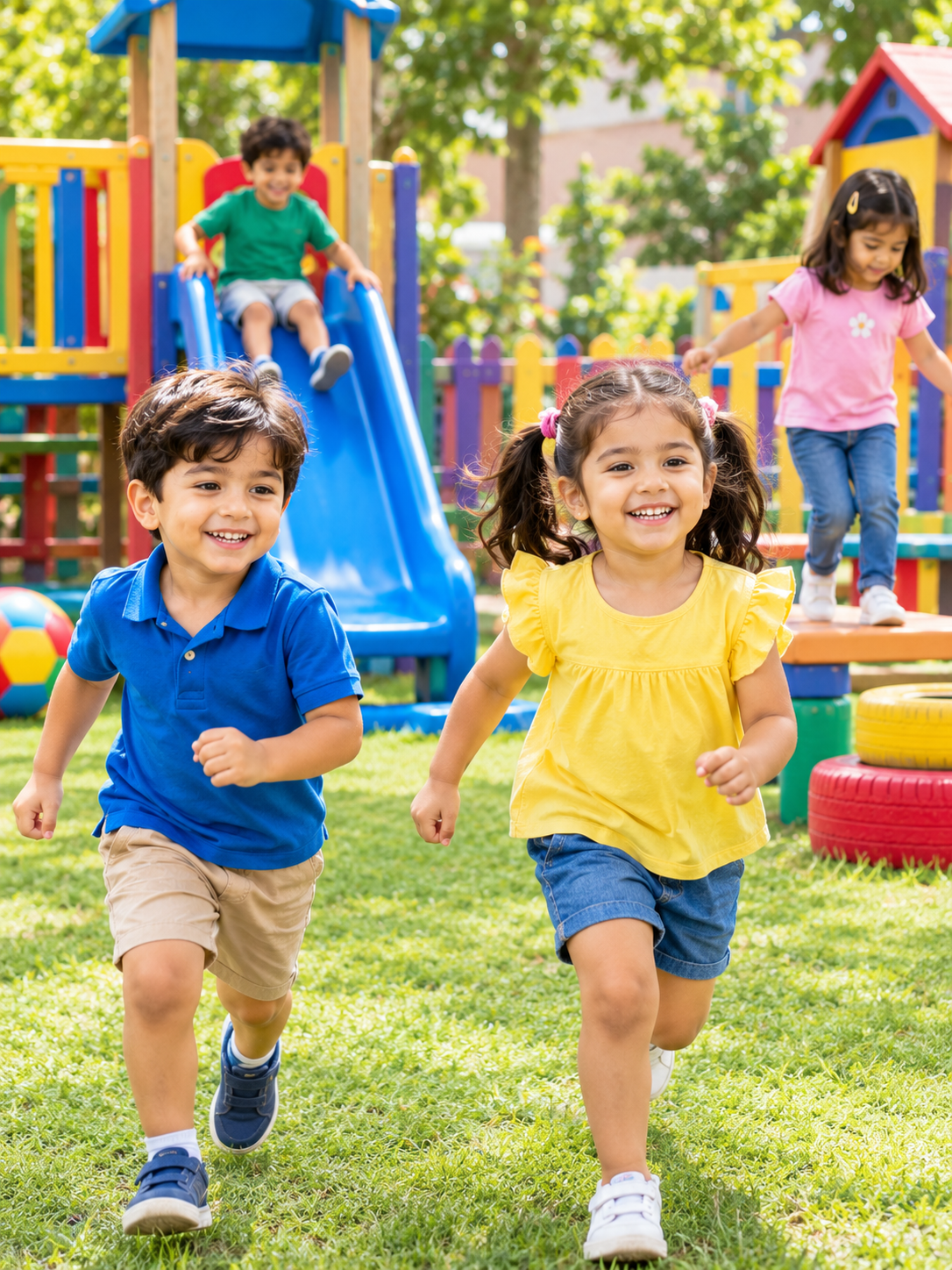Four children standing outdoors