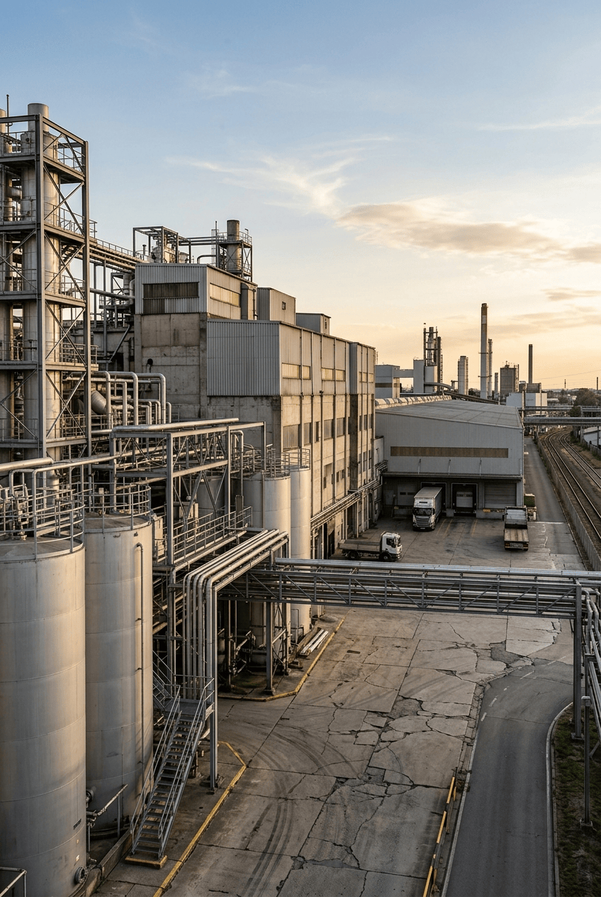 Industrial facility aerial view