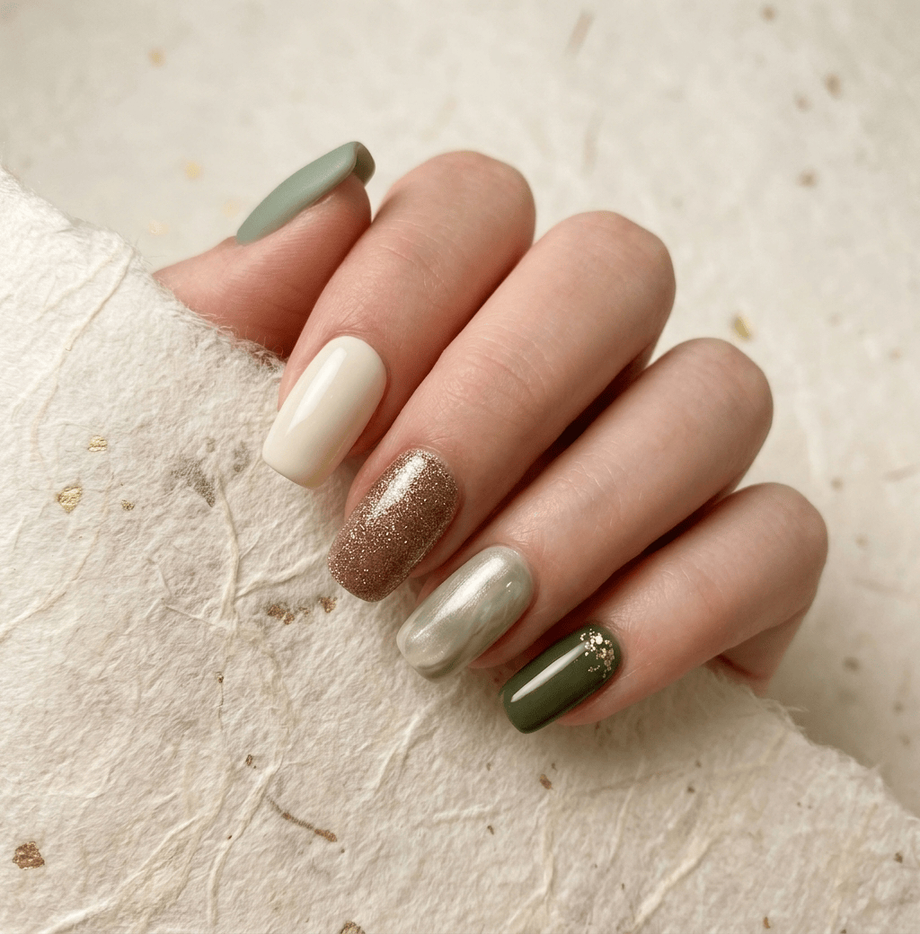 Hand with a quiet, understated manicure