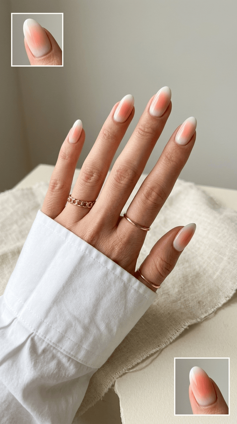 Close crop of a hand on a studio surface