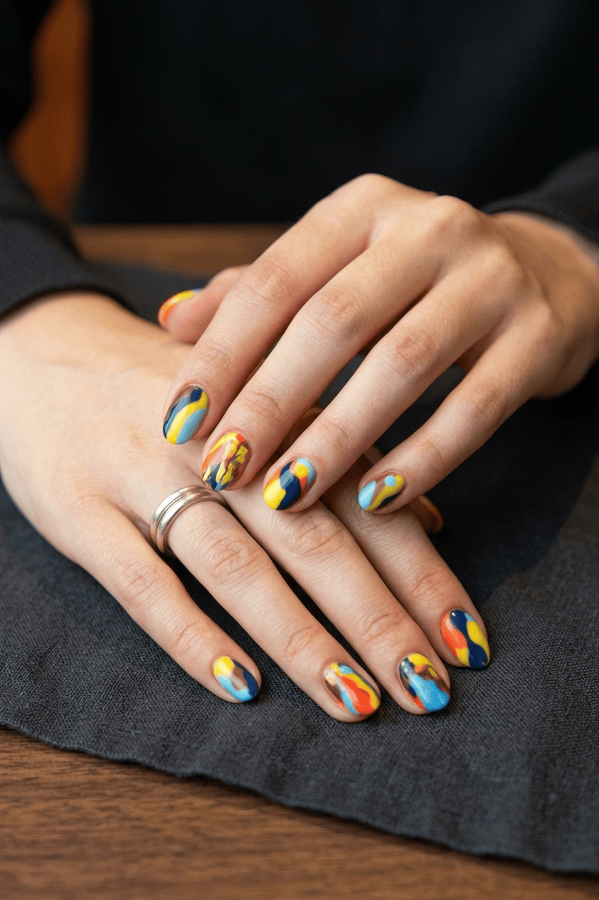 Close-up of a natural, well-cared-for manicure